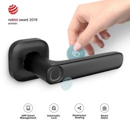 Control Smart Fingerprint Door Lock Bluetooth APP Unlock Keyless Entry Lock Works with iOS Android System