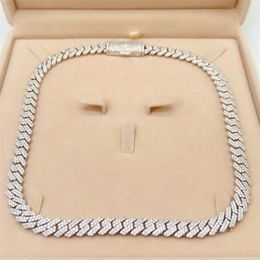 Best Selling Fashion Jewellery 10mm Width 925 Silver Vvs Moissanite Iced Out Cuban Link Chain Necklace