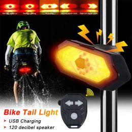 Lights Wireless Smart Bicycle Turn Signal Taillight USB Bicycle Rechargeable Rear Light LED Warning Lamp Easily Install Bicycle Parts