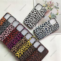 Leopard print fully wrapped phone case for Apple 15pro max 12 13 mini 11 14 Pro Max X XS XR XSMAX 6 7 8 Plus matte texture ten colors Animal stripe faux leather 003