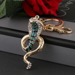 Keychains High-quality Enamel Craft Ornament Snake Women Bag Pendant Purse Key Chain Car Keyring Ysk091