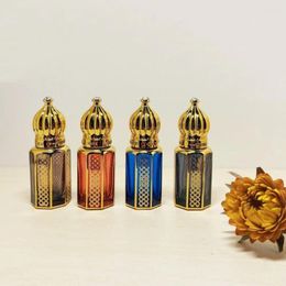 Storage Bottles 6ml Perfume Bottle Oil Glass Roller Ball Gold Luxury Electroplating Carve Vials Portable Travel Essential