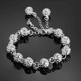 Chain Silver Colour Beautiful Bracelets Noble Top Pretty Fashion Wedding Party Cute Lady Nice Ball Women Bracelet Jewellery Y240420