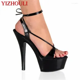 Dance Shoes Model Stage Pole Dancing PU Material 15 Cm Stiletto Heels Special Runway