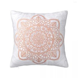 Pillow Rose Gold Mandala On White Marble Throw Sofa Decorative Covers Cover For Living Room