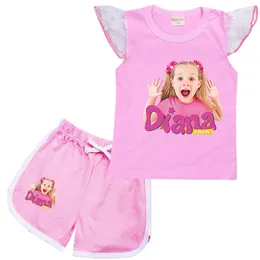 Clothing Sets Lovely Diana And Roma Show Clothes Kids Summer Sleeveless Tshirt Shorts 2pcs Suit Toddler Girls Outfits Children's