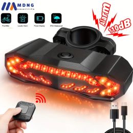 Lights Wireless Bicycle Vibration Alarm Waterproof Motorcycle Alarm Outdoor Riding Steering Taillight Antitheft Bike Detector Alarm