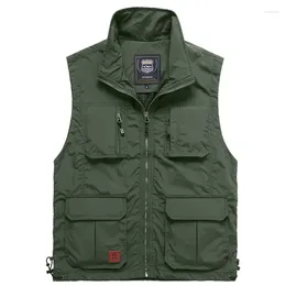 Men's Vests Sleeveless Jackets For Men Mesh Vest MAN Multi-pocket Camping Hunting Work Summer Male Outerwear Tactical Military Jacket