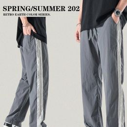 Men's Pants Quick Drying Summer Double Knee Unisex Loose Y2K Luxury Brands Casual Adjustable Thin Style Trousers