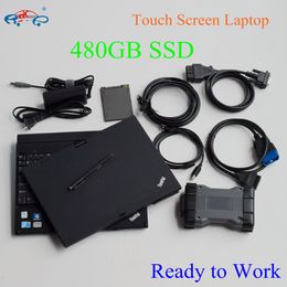 Super tool MB STar C6 SD Connect C6 with DOIP protocol V03.2024 X-entry EPC WIS DTS in used laptop X201T I5 CPU Touch Screen