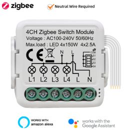 Control Lonsonho Tuya Smart Zigbee Switch Module Relay 1 2 3 4 Gang Smartlife Home Automation Alexa Google Assistant Alice Compatible