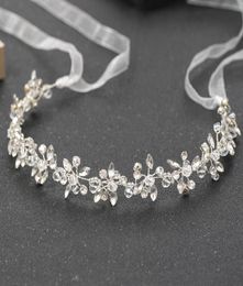 Silver Colour Headbands For Women Bride Headpieces Handmade Crystal Rhinestone Tiaras Hairbands Wedding Hair Accessories Queen Head6011115