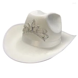 Headpieces Exquisite Cowgirl Hat Solid Colour Western Cowboy Gift For Girlfriend DropShip