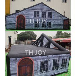 free air ship to door Outdoor Activities Customised 10x5m Halloween inflatable bouncy castle obstacle house inflatable maze Haunted House-001