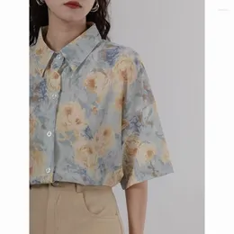 Women's Blouses Silk Blouse Women Beach Shirt For Fashion 2024 Summer Top Female Elegant Social