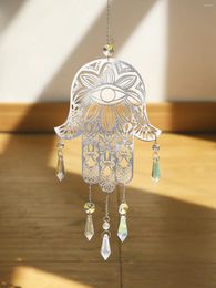 Garden Decorations Evil Eye Hanging Suncatchers Hamsa Hand Angel Wing Decor Window Home Decoration Prism Crystal Sun Catchers Indoor Gift