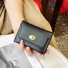 Purses Luxury Leather Wallet Women's Short Coin Purse Multi Compartment Solid Colour 100% Leather Card Holder Fashion Small Leather Bag