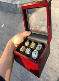 6pcs Team s ship Ring Set With Wooden Box Souvenir Men Fan Gift 20201362725