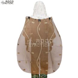 Bags Rocotactical Ghillie Cape for Ghillie Suit Hood Removeable Sniper Ghillie Suits Cape to Cover Backpacks Camouflage Rifle Wrap