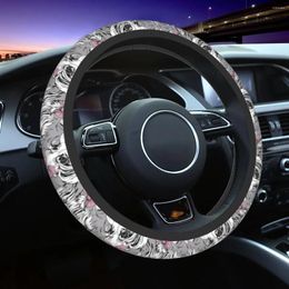 Steering Wheel Covers 38cm Car Cover Puppy Maltese Animal Dog Braid On The Car-styling Steering-Wheel Accessories