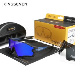 KINGSEVEN Patent Design Mountain Cycling Sunglasses Men Polarised Sports Sun Glasses Goggles Mens Women Outdoor Eyewear 240410