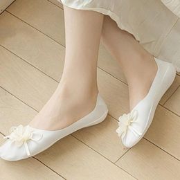 Women Socks Breathable Flower Casual Elastic Comfortable Ice Silk Boat Shallow Ultra-thin Bow Hosiery Summer