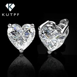 4 Carat Heart Shape Real Stud Earrings with Gra Certificates 925 Sterling Silver D Colour Diamond Earring for Women 240419