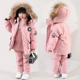 Clothing Sets Russia Winter Kids Girls Boys Snowsuit Jumpsuit Toddler Infant Baby Cotton Down Jackets Overall Children With Fur Hooded