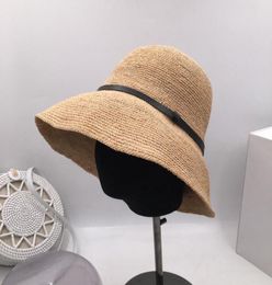 backet hats Fisherman hat female summer big eaves holiday sun hat crochet lafite grass basin cap folding straw hat LJ2011054552585