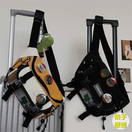 Packs Japanese Crossbody Bag Male Korean Unisex Girl Student Chest Bag Hong Kong Style Retro Waist Bag