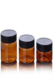 2021 60ml 100ml 120ml Amber PET Plastic Cosmetic Jars Face Hand Lotion Cream Bottles with Black Screw Cap2289251