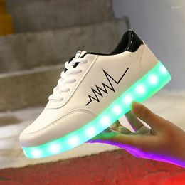 Casual Shoes 2024 Adult Womens Mens Kid Luminous Sneakers Glowing USB Charge Boys LED Colourful Light-up Footwear Dancing