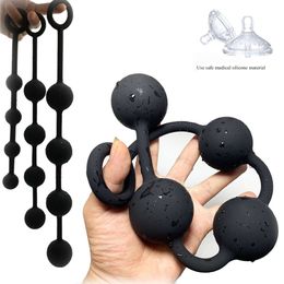 Anal plug buttplug silicone dildo anal balls sexy toys for womans erotic bdsm toy butt beads long but
