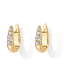 Hoop Earrings Vonmoos Women 18K Gold Plated U Shaped With 925 Sterling Silver Posts Fashion Hypoallergenic Cubic Zirconia Hoops