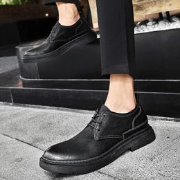 Dress Shoes Male Sneakers Autumn/Winter Traf Leather Men Casual Business Work Office Lace-up For