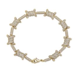 style European Wire Bracelet Personality Cuban Chain 18K Gold Full Zircon Jewellery Bracelet Jewelry2454495