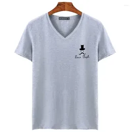 Men's Suits NO.2A1240 Summer Fashion Brand Hat Man's T-shirt Printted Slim Short Sleeve T Shirt Men Tee V-Neck Cotton Casual Shirts