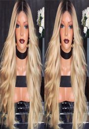 150 Density Human Hair Full Lace Wigs Wavy Ombre 1b 613 Colour Brazilian Remy Long Hair Wigs1523317