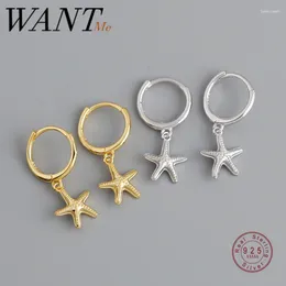 Stud Earrings WANTME Real 925 Sterling Silver Bohemian Summer Beach Ocean Starfish For Women Fashion Animal Jewellery Accessories