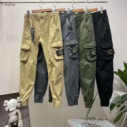 Designer Man Stone Cargo Pants Spring And Autumn Men's Stretch Multi-Pocket Reflective Straight Sports Fiess Casual Trousers Joggers Islands 580