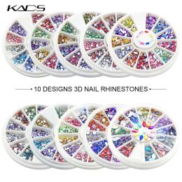 Bangles Kads 10boxes/set 3d Nail Rhinestones Ab Flatback Nail Art Decoration Acrylic Strass Nail Art for Nails Tip Round Square Triangle