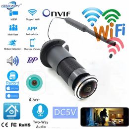 Cameras Icsee Wifi Door Eye Camera Mini Peephole Door Wifi Ip Camera 2.1mm Wide Angle Fisheye 2way Audio Buildin Speaker Tf Card Slot