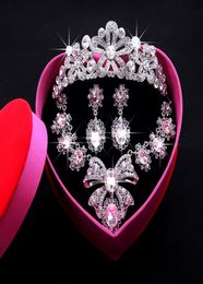 Bridal Jewellery necklace earrings threepiece dress Korean wedding Jewellery wedding crown headdress yarn Accessories JCE0504399067