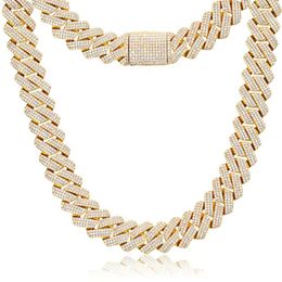 20mm Custom Iced Out 925 Silver Gold Plated Moissanite Diamond Vvs Moissanite Cuban Link Chain