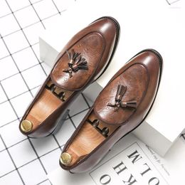 Casual Shoes Men's Formal Leather Loafers Comfortable Men Dress Moccasins Gentleman Elegantes Tassel Oxford