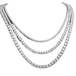 in Stock Usa Warehouse Wholesale Vvs Moissanite Tennis Chain Iced Out Women Fine Jewellery Tennis Necklace