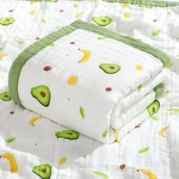 110x110cm Breathable Gauze Swaddle Wrap 6 Layers 100 Cotton Infant Kids Bath Towel Unicorn Kawaii Blanket 240417