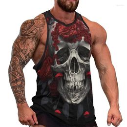 Men's Tank Tops Est Fashion Skull 3D Print Casual Hip Hop Graphic Streetwear Fitness Tees Men Summer Sleeveless Shirts