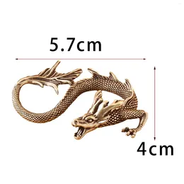 Decorative Figurines Brass Dragon Figurine Crafts Sitting Wedding Gift Cabinet Wealth Sculpture Antique Art Decor Tea Pet Table Ornament