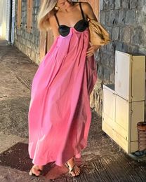 Urban Sexy Dresses Fashion Women Backless Lace Up Spaghetti Strap Maxi Dress Backless Vest Robes 2024 Summer Sexy Lady Vacation Beach Vestidos Y240420